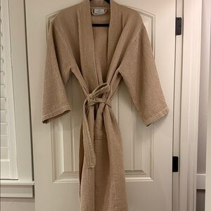 Waffle Weave Tan Bathrobe with pockets